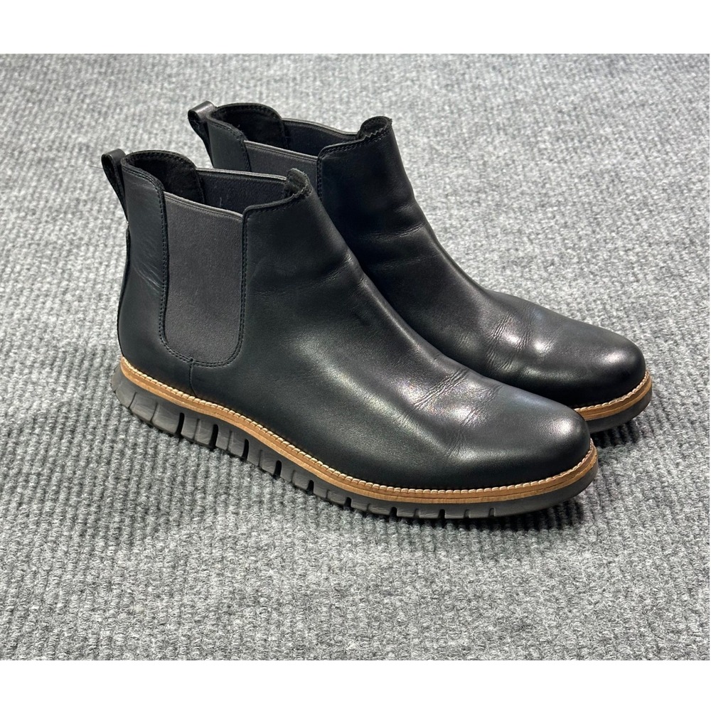 Cole Haan ZERØGRAND Waterproof Chelsea Boot Men 12M Black Leather C36161 Pull-On